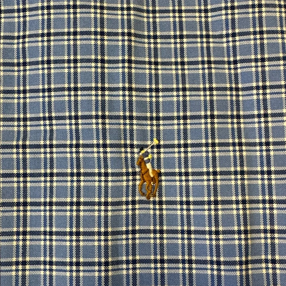 Polo Ralph Lauren mens 2XLT Tall blue check plaid button up casual oxford shirt